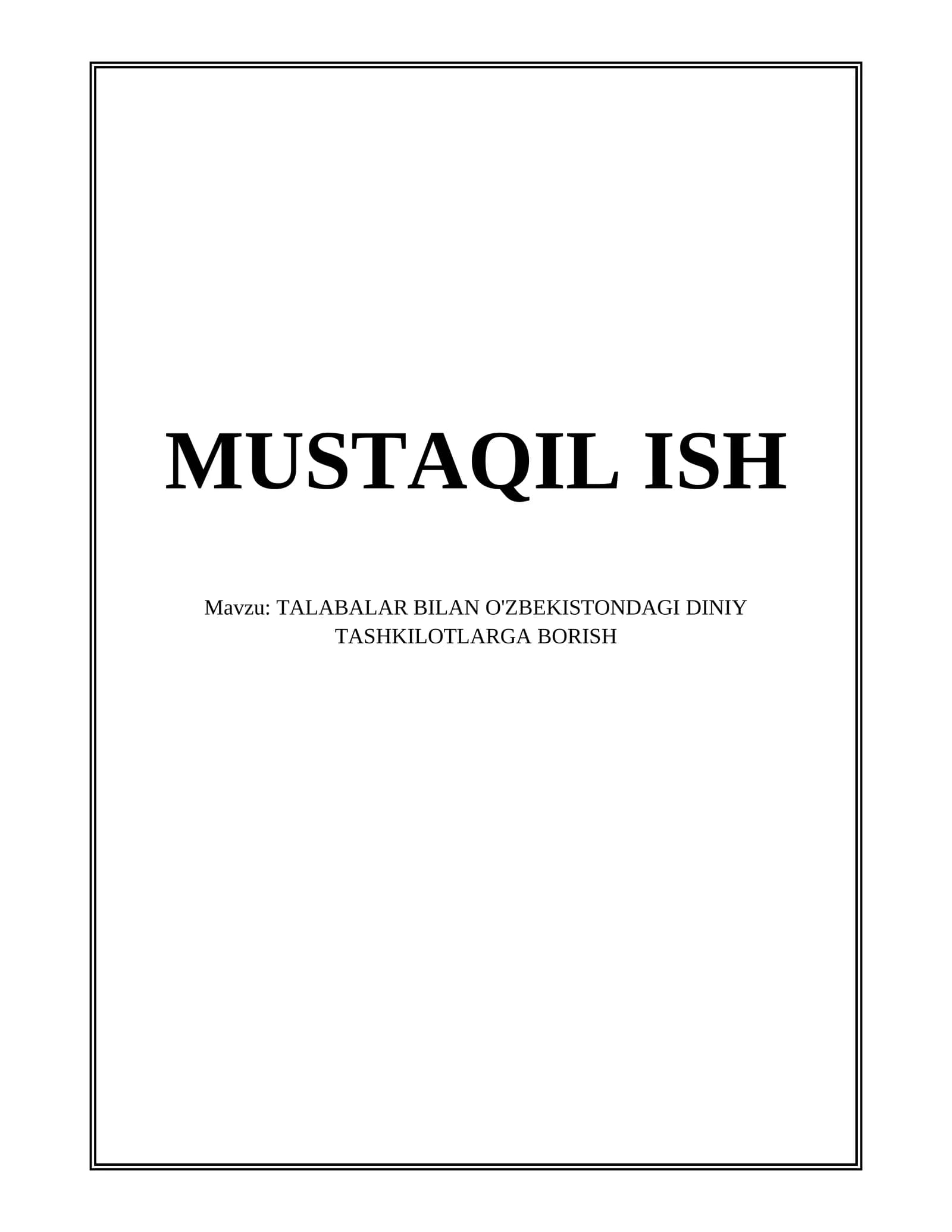 Talabalar bilan diniy tashkilotlarga borish