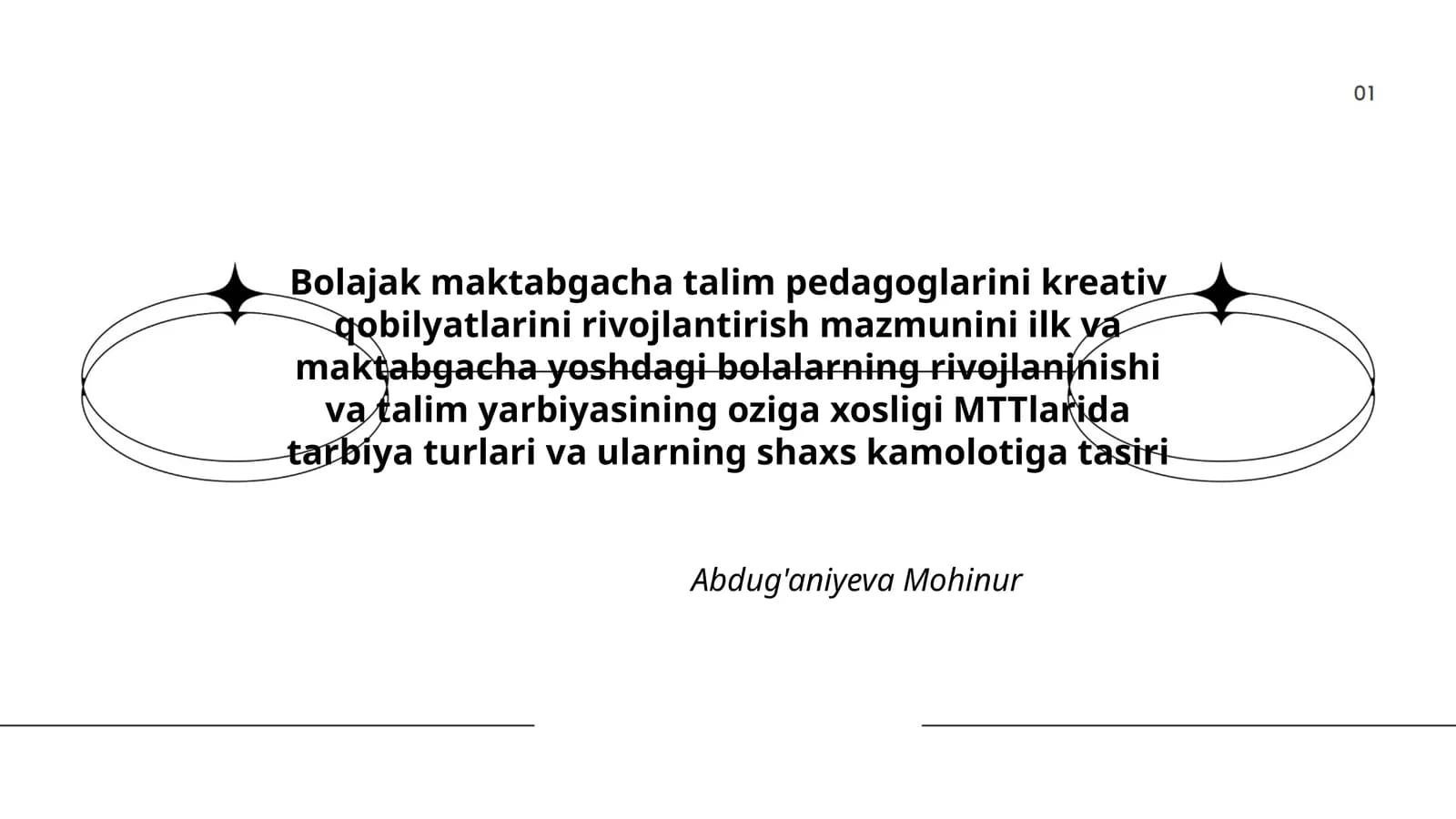 Bolajak maktabgacha talim pedagoglarini kreativ qobilyatlari rivojlantirish