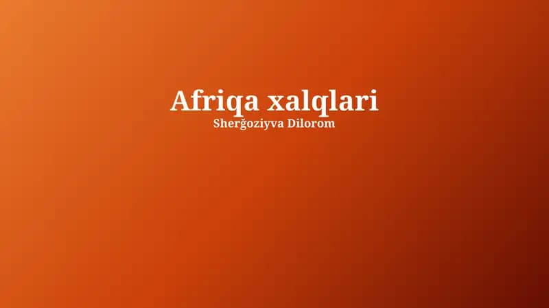 Afriqa xalqlari