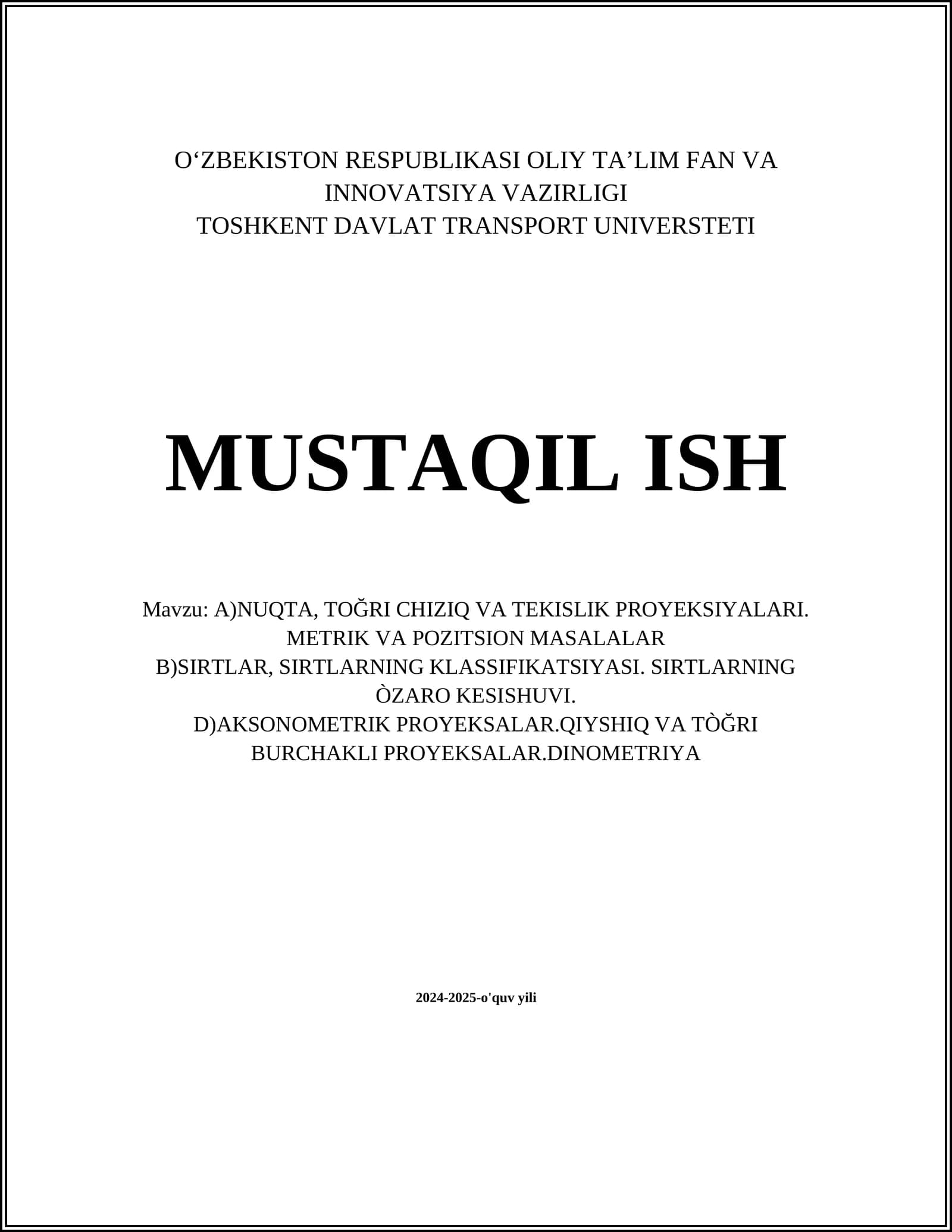 Nuqta proyeksiyalari