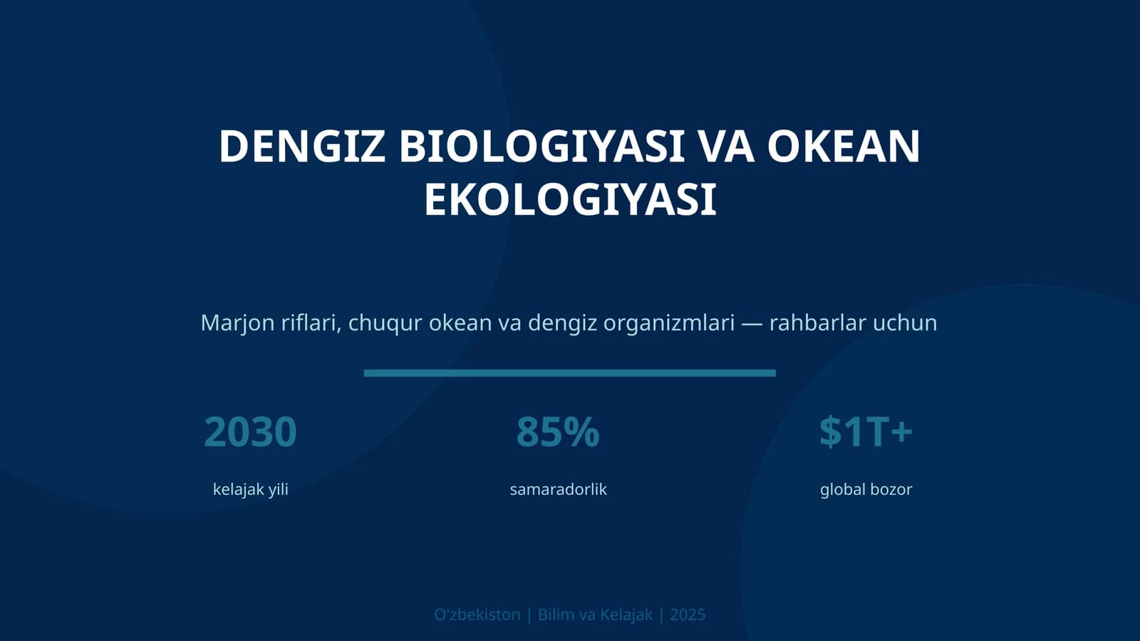 Dengiz Biologiyasi va Okean Ekologiyasi