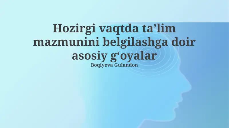 Global kompetensiyalar va XXI asr ko'nikmalari