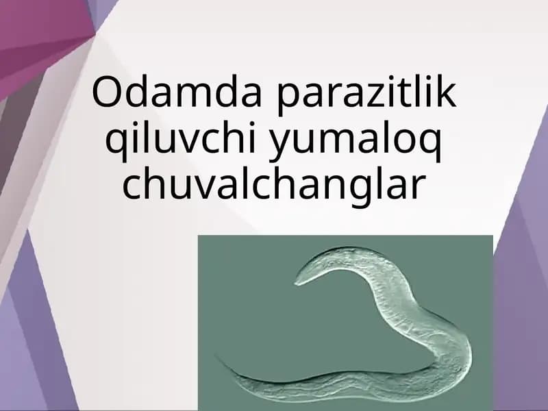 Odamda parazitlik qiluvchi yumaloq chuvalchanglar