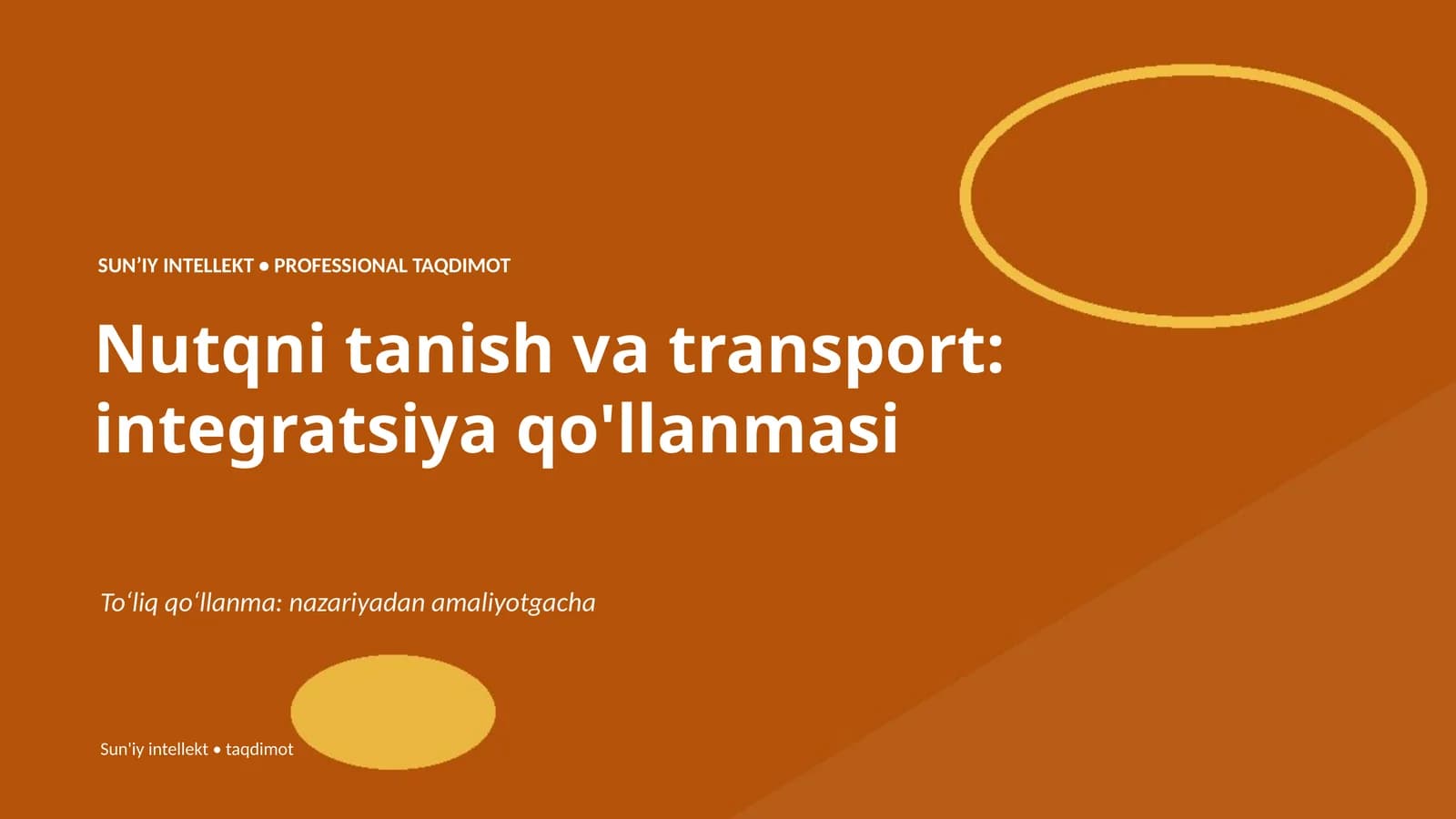 Nutqni tanish va transport: integratsiya qo'llanmasi