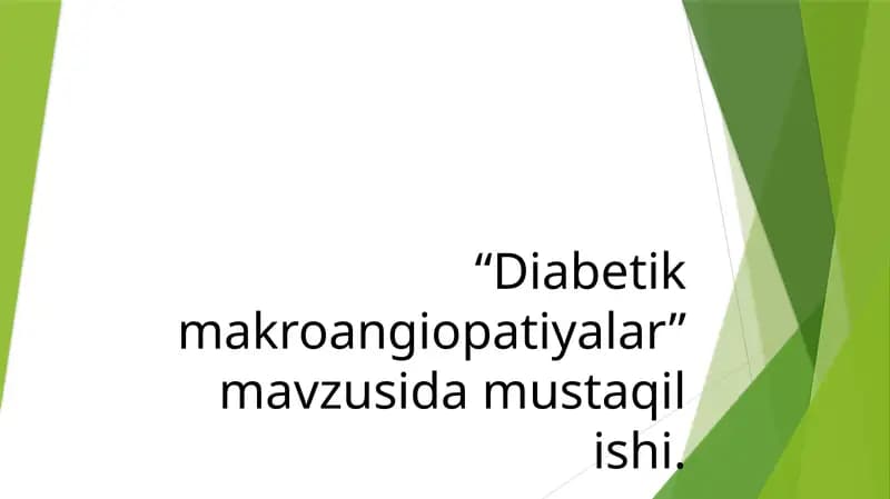Diabetik makroangiopatiyalar
