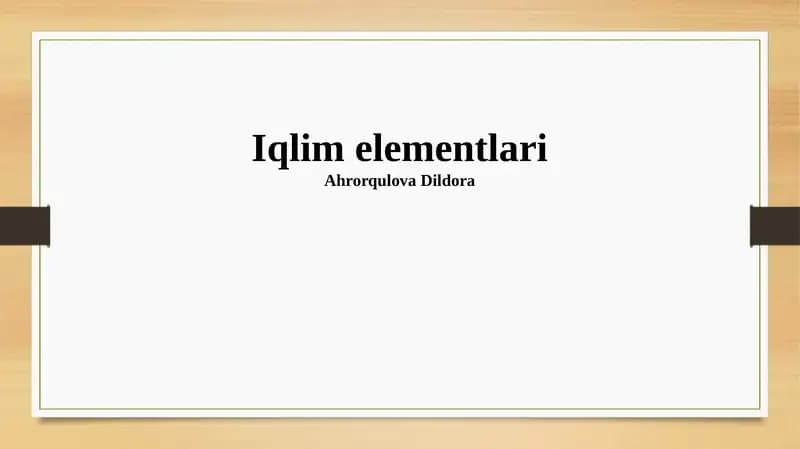 Iqlim elementlari