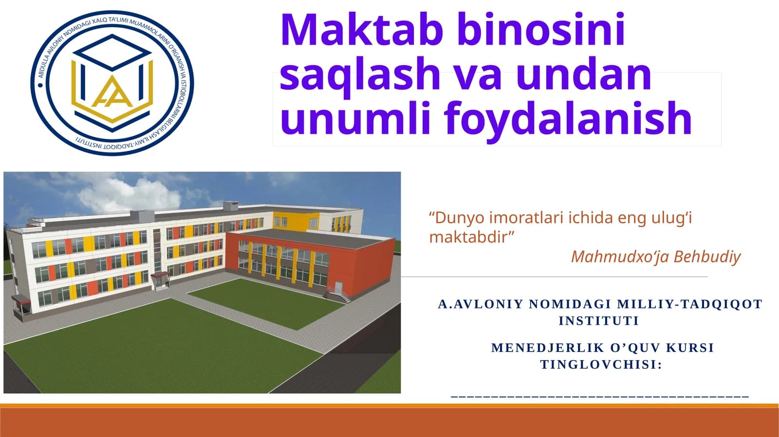 Maktab binosini saqlash va undan unumli foydalanish mavzusida taqimot ishi 2026