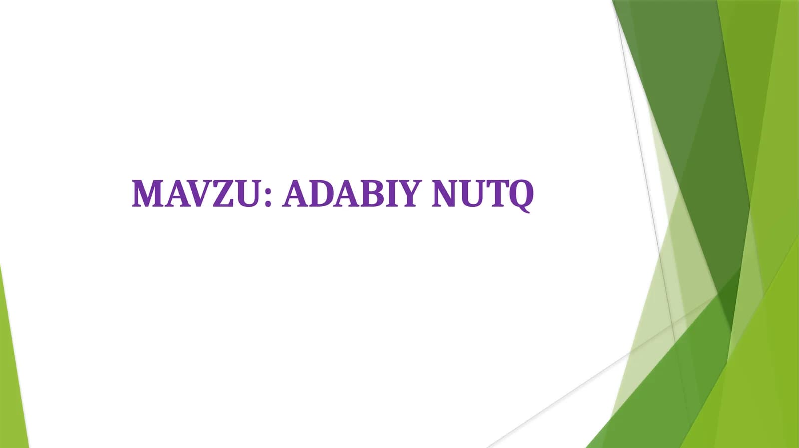 ADABIY NUTQ