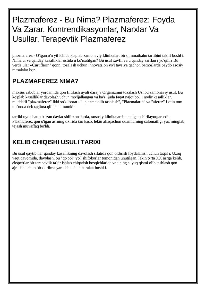 Plazmaferez