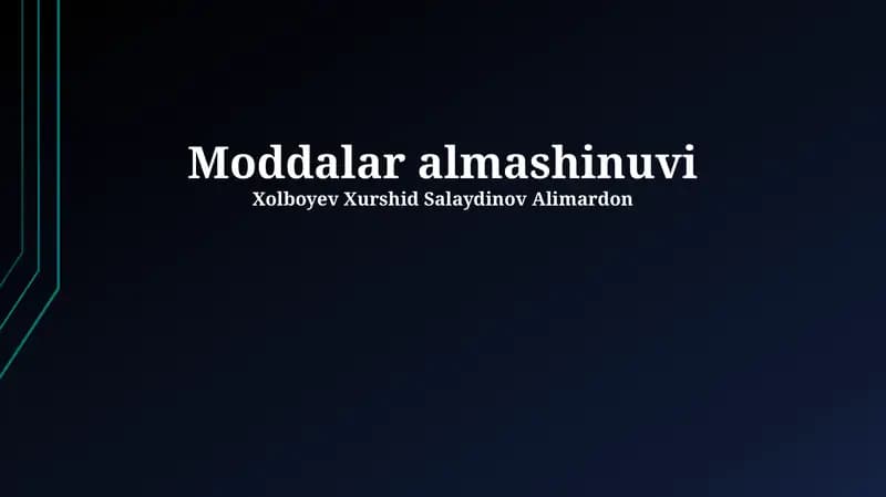 Sog'lom turmush tarzi va metabolizm