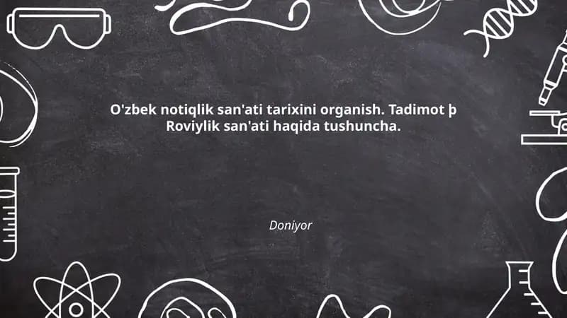 O'zbek notiqlik san'ati tarixini organish