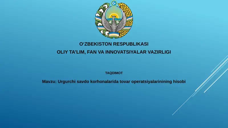 Tovar operatsiyalarini hisobga olish