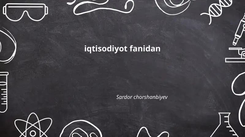 Iqtisodiyot fani
