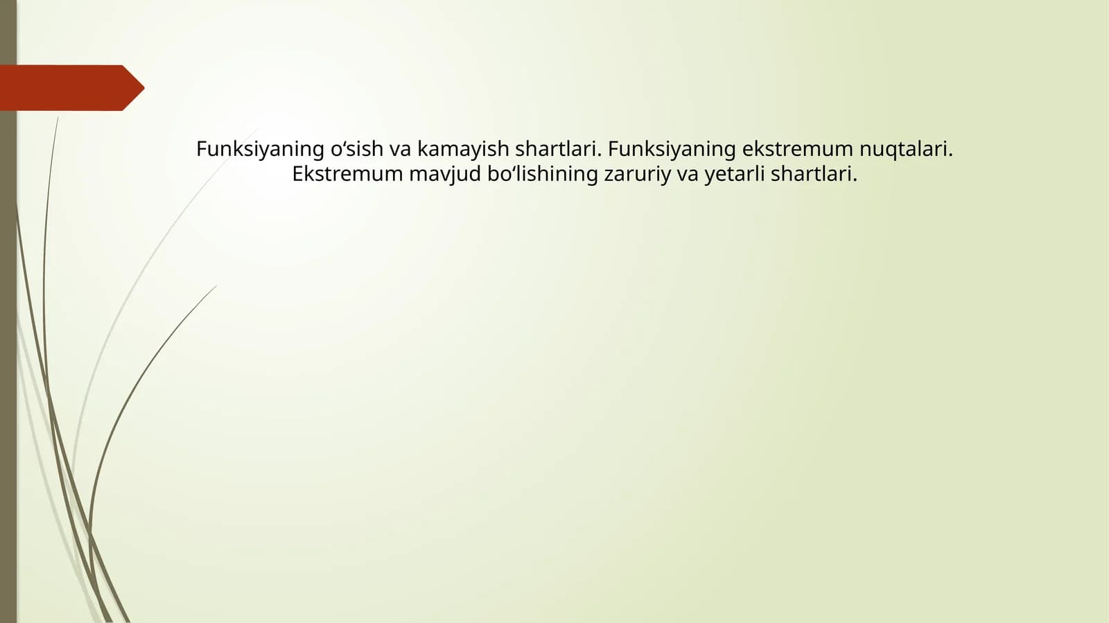 Funksiyaning Ekstremum Nuqtalari
