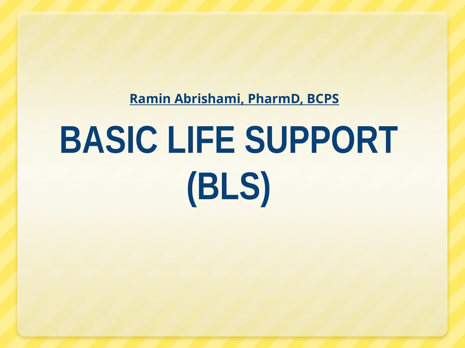BASICLIFE SUPPORT(BLS)