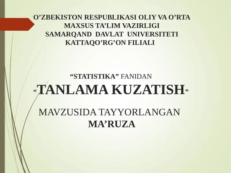 TANLAMA KUZATISH