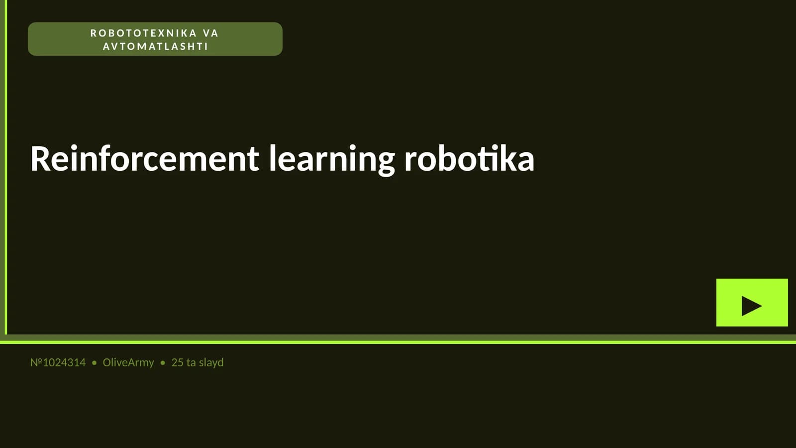 ROBOTOTEXNIKA VA AVTOMATLASHTI