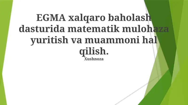 EGMA xalqaro baholash dasturi