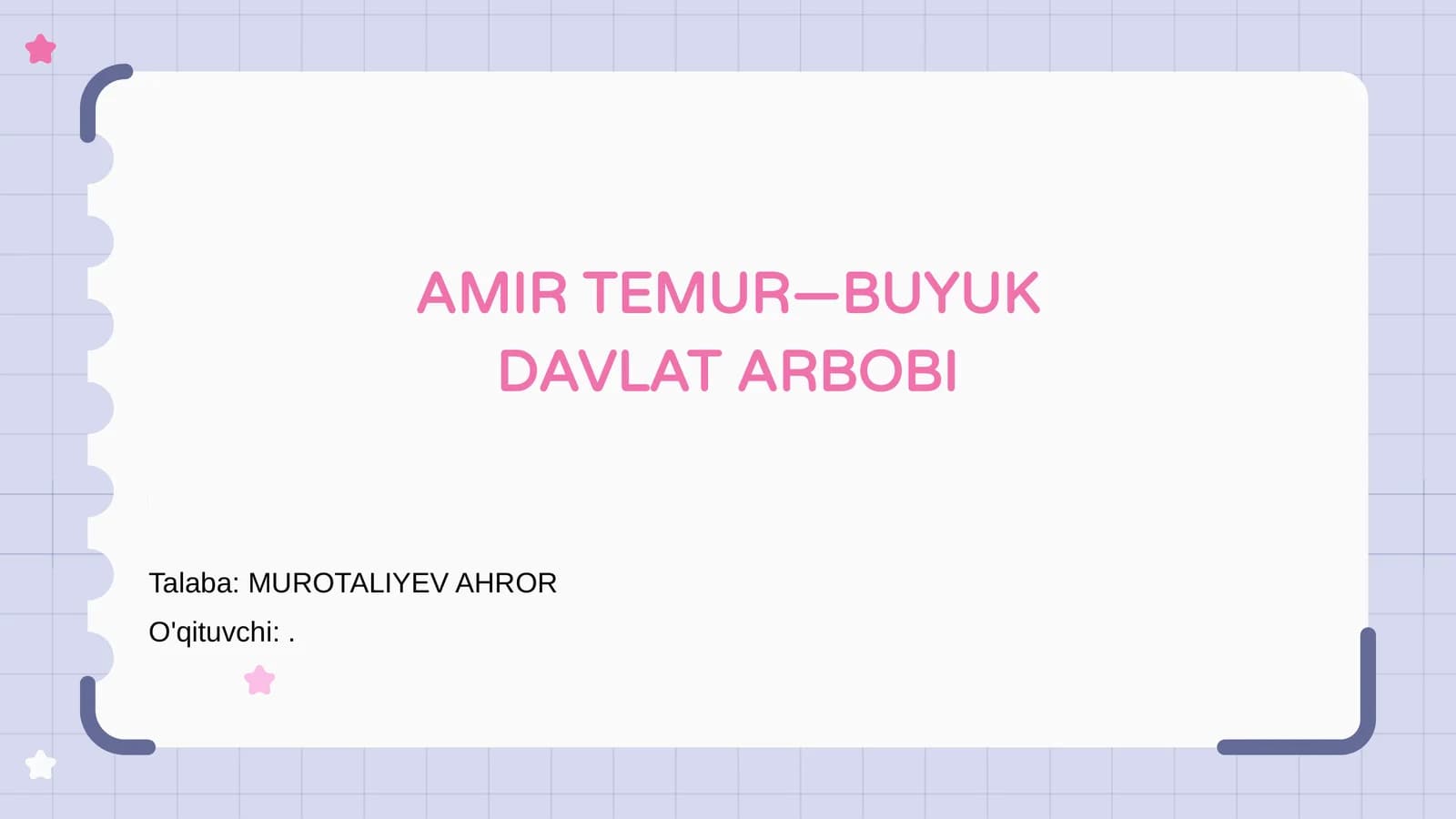 AMIR TEMUR—BUYUK DAVLAT ARBOBI