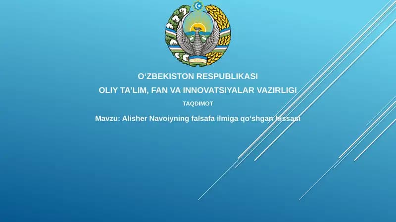 Alisher Navoiyning falsafa ilmiga qo'shgan hissasi
