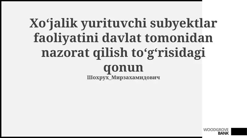 Davlat nazorati va boshqaruv
