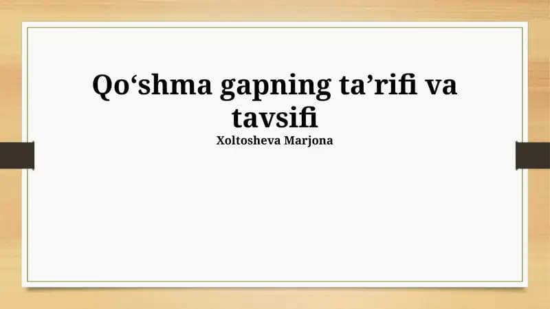 Murakkab Gapning Ta'rifi