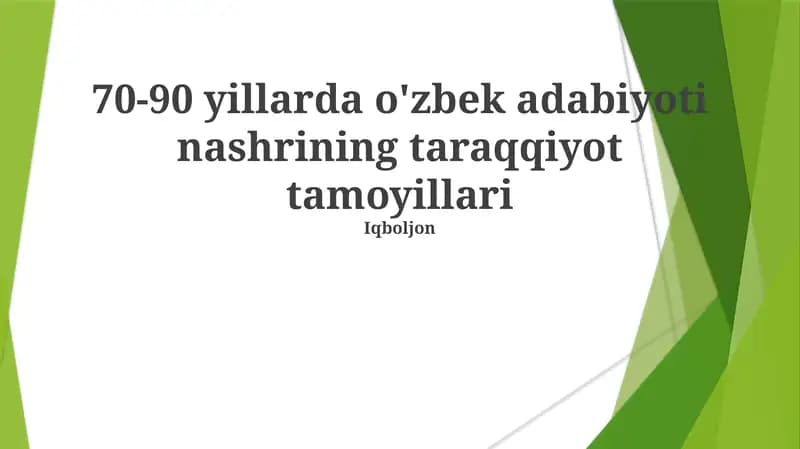 O'zbek adabiyoti nashrining taraqqiyot tamoyillari