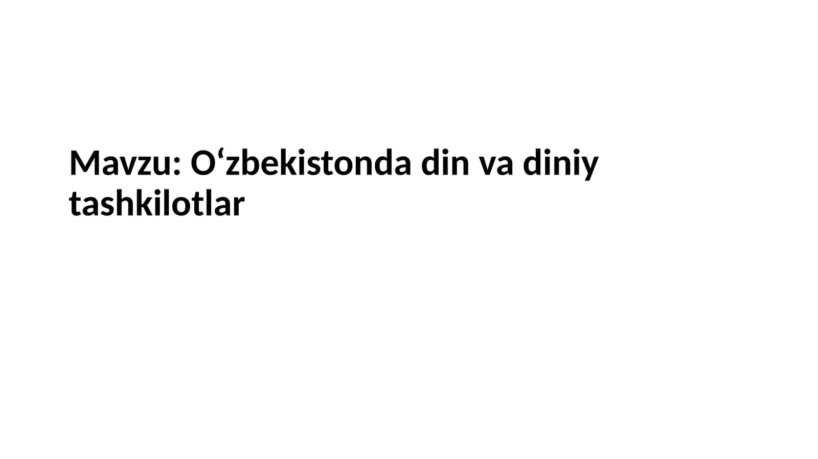 O‘zbekistonda din va diniy tashkilotlar
