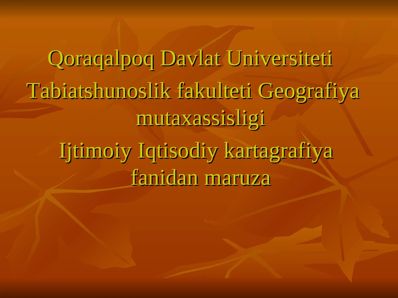 Qishloq xujaligini kartagrafiyalash