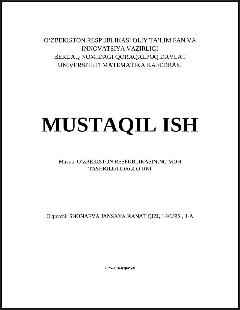 Oʻzbekistonning MDHga aʼzolik tarixi va motivlari