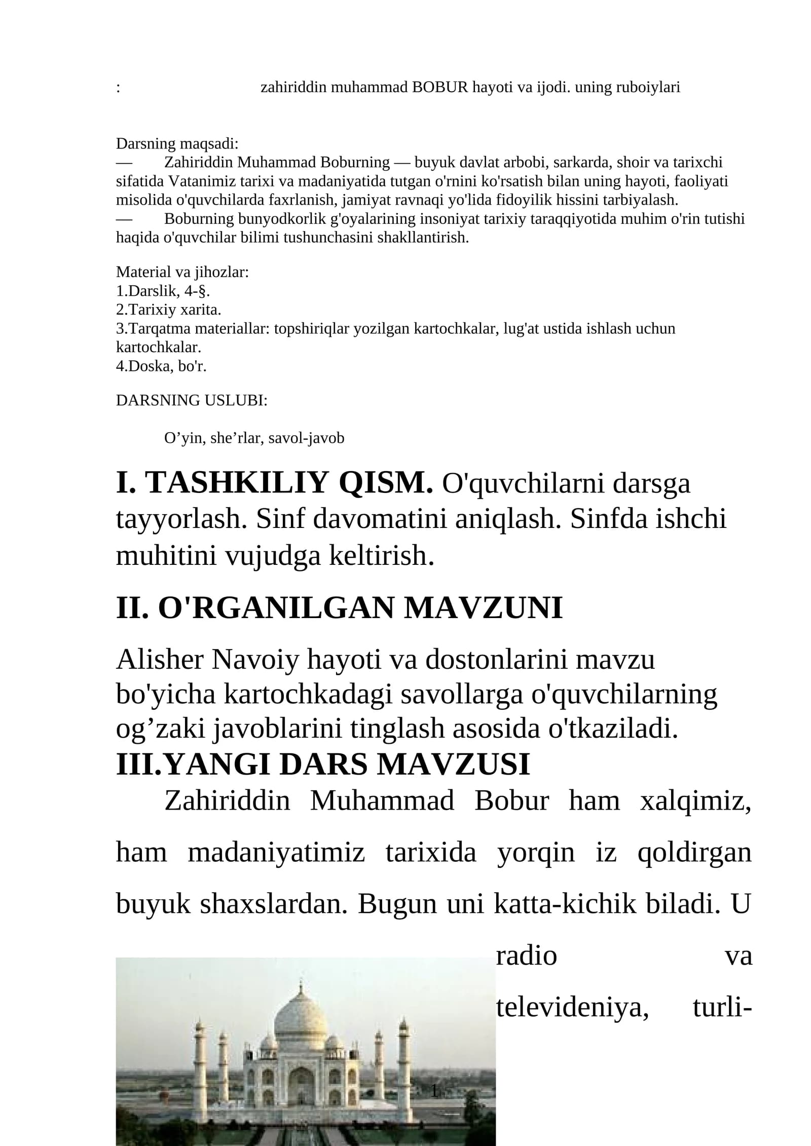 zahiriddin muhammad BOBUR hayoti va ijodi. uning ruboiylari