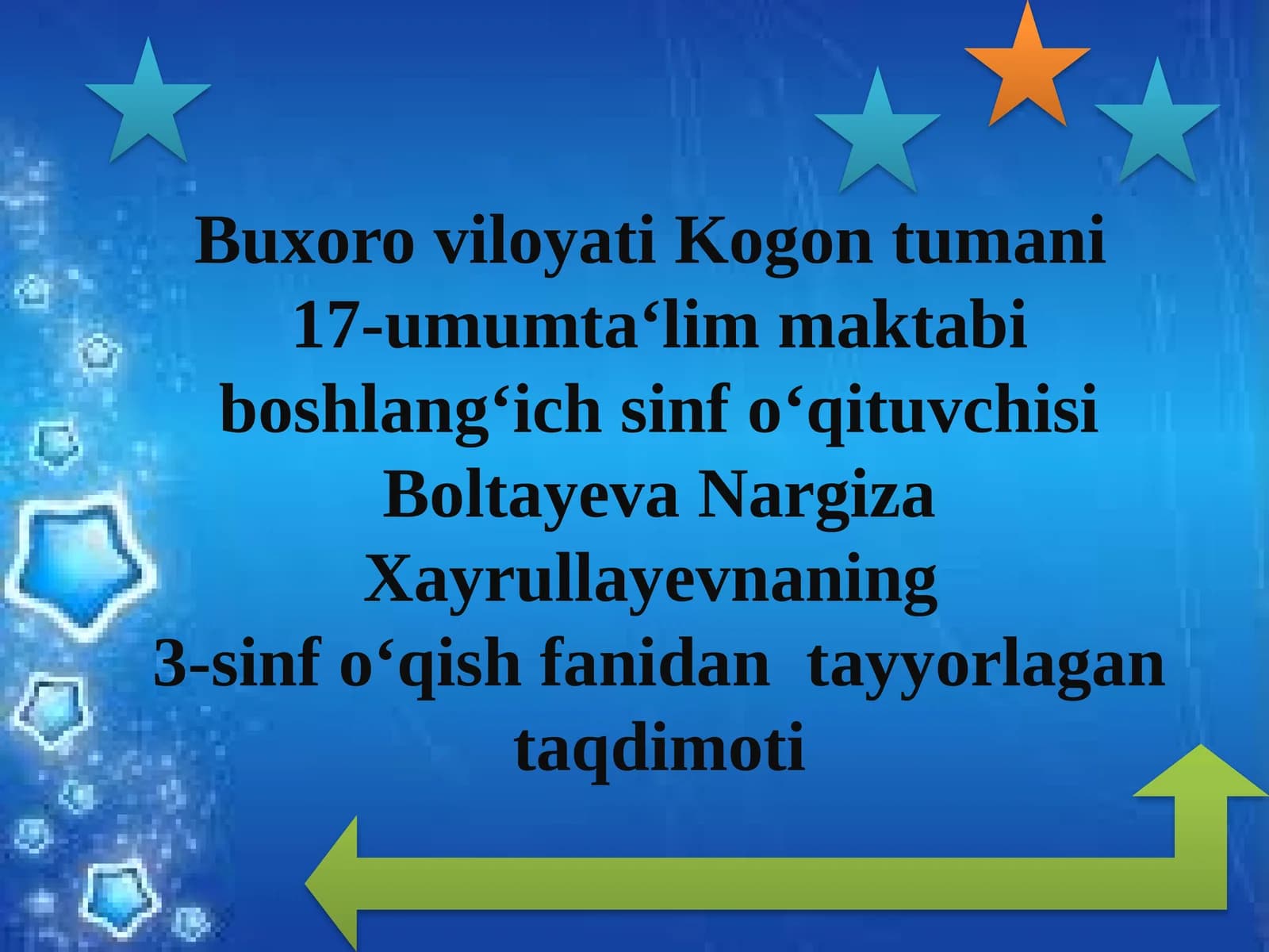 3-sinf O'qish fanidan Kumush qish mavzusida dars ishlanma