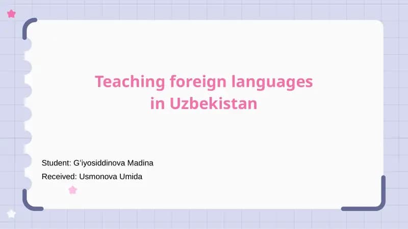 Teaching Foreign Languages in Uzbekistan