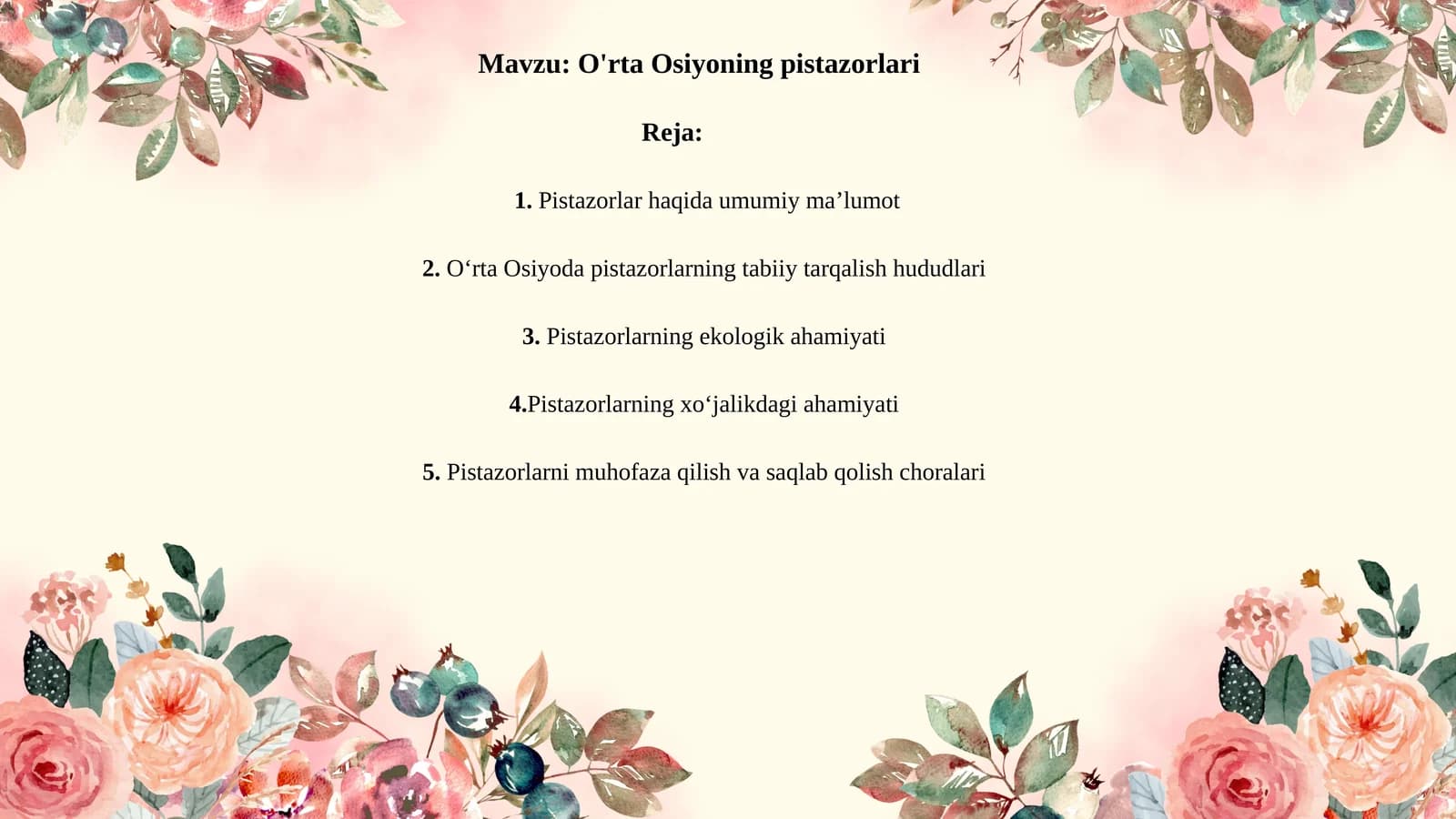 O'rta Osiyoning pistazorlari