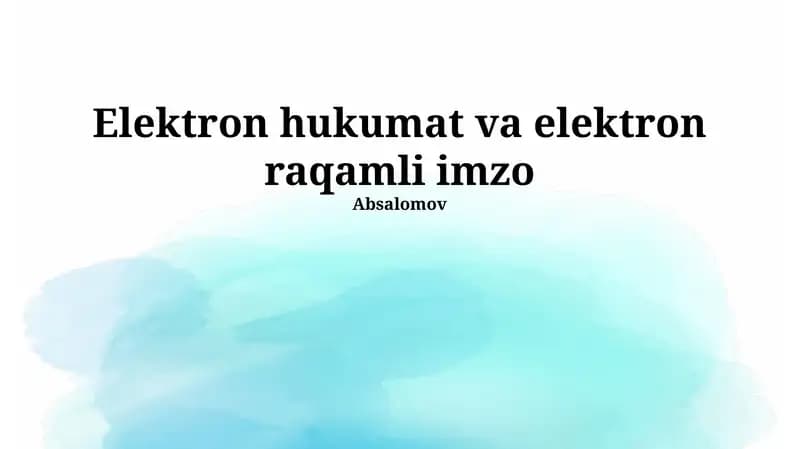 Elektron raqamli imzo