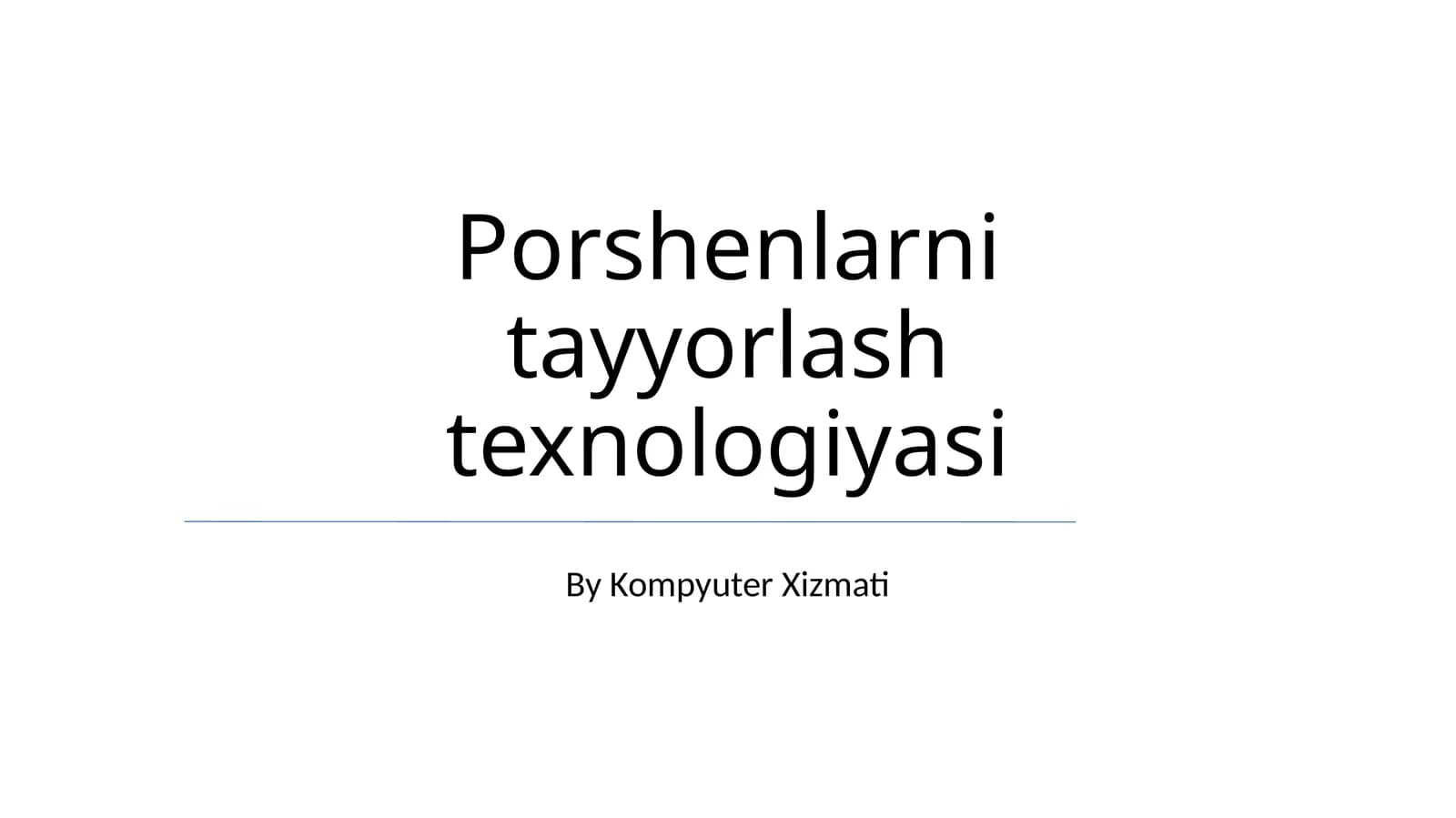 Pistonlarni tayyorlash texnologiyasi