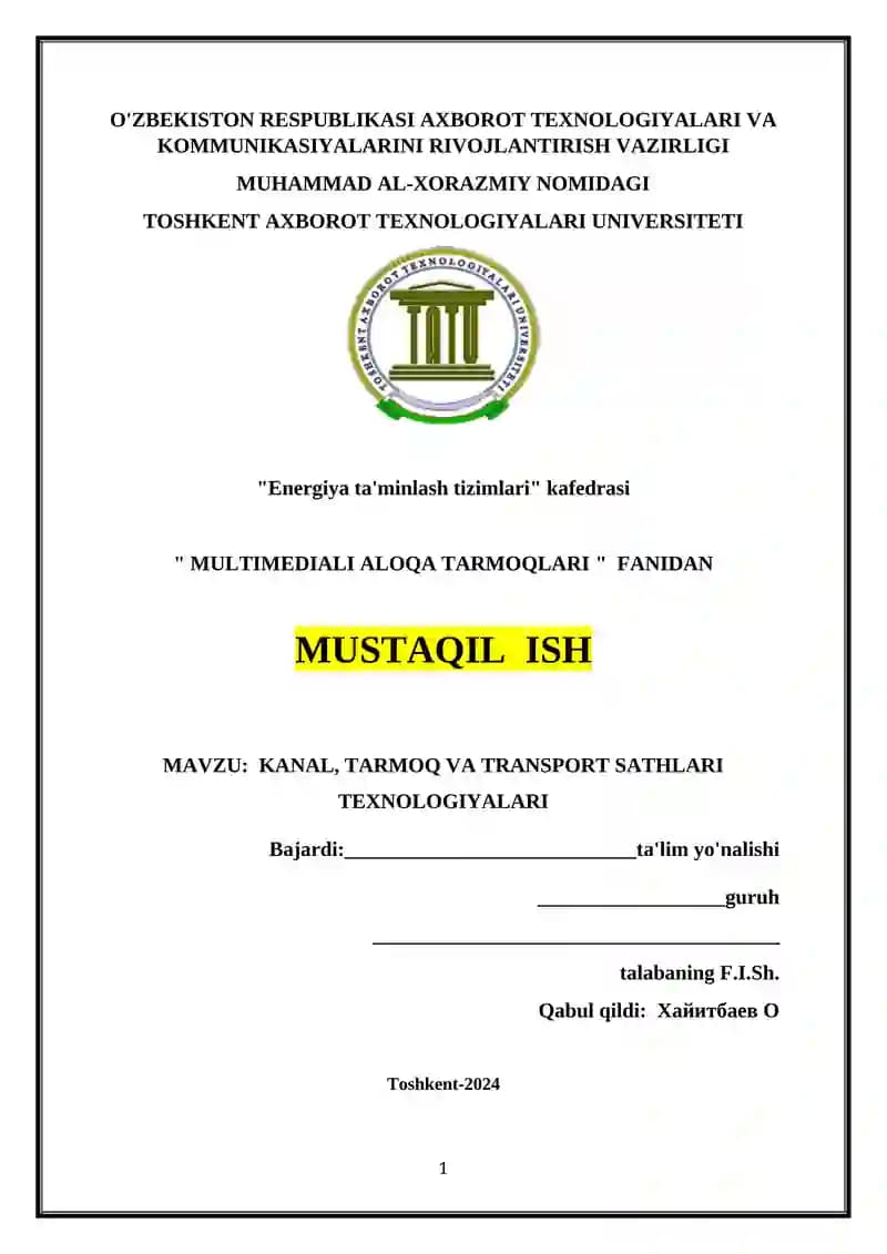 MULTIMEDIALI ALOQA TARMOQLARI