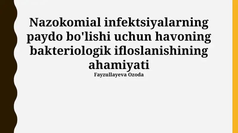 Havodagi Bakteriyalar Ifloslanishining Ahamiyati