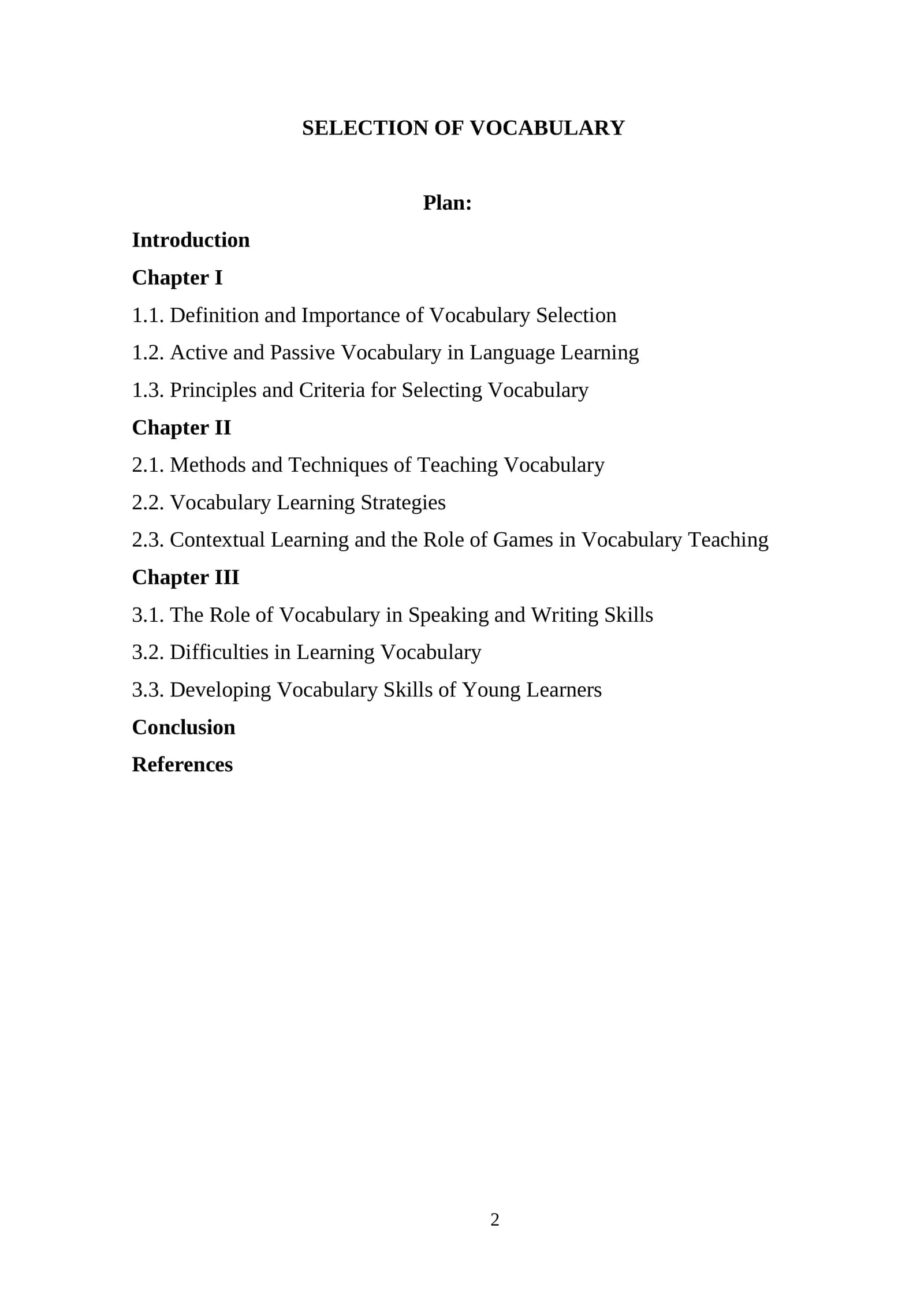Vocabulary Selection
