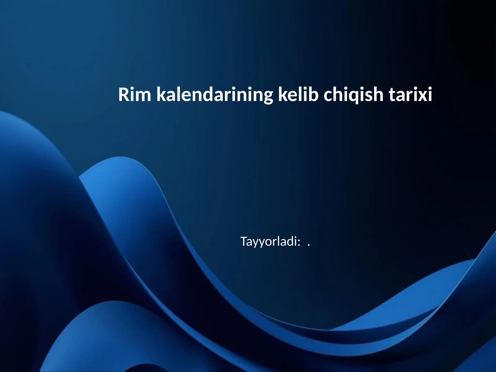 Rim kalendarining kelib chiqish tarixi