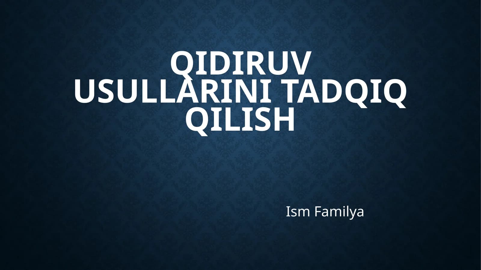 Qidiruv usullarini tadqiq qilish | Chiziqli va ikkilik qidirish | Linear va Binary search