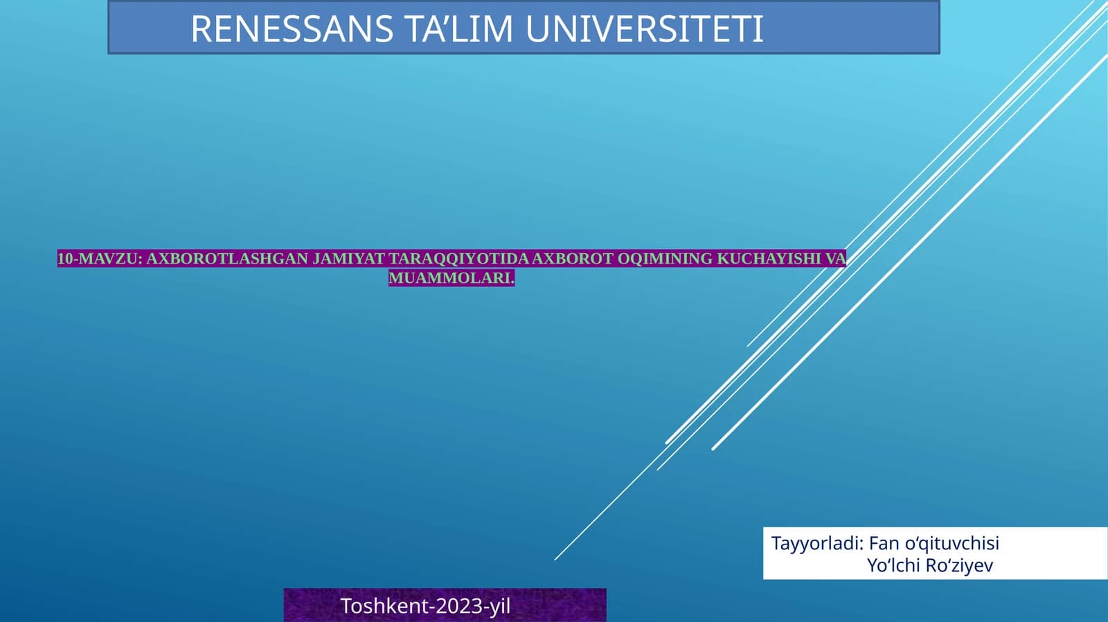 Axborotlashgan jamiyat taraqqiyotida axborot oqimining kuchayishi va muammolari