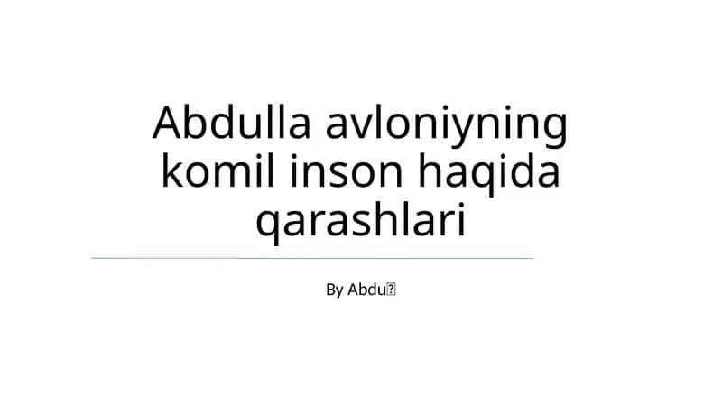 Komil inson haqida qarashlari