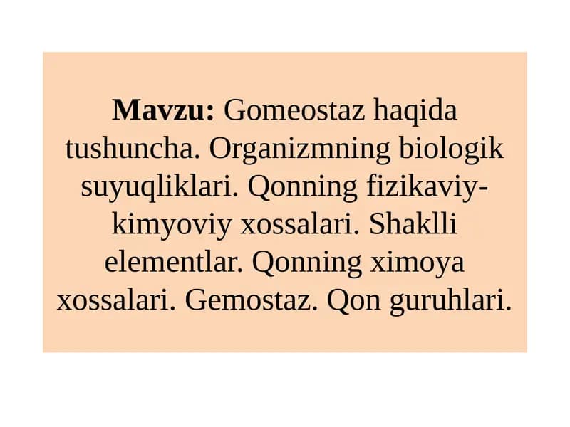Gomeostazhaqida tushuncha