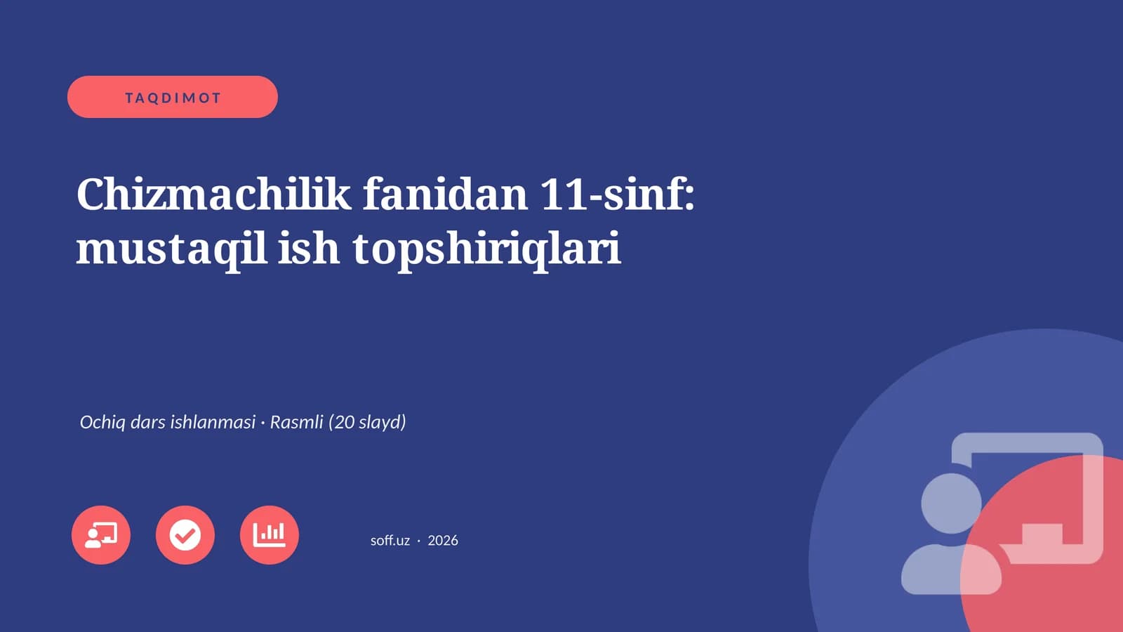 Chizmachilik fanidan 11-sinf: mustaqil ish topshiriqlari