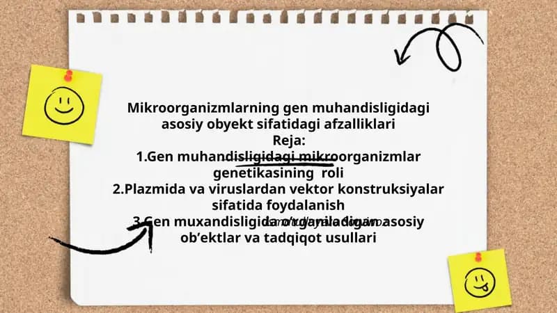 Mikroorganizmlarning gen muhandisligidagi asosiy obyekt sifatidagi afzalliklari