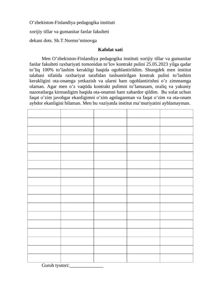 Kafolat xati