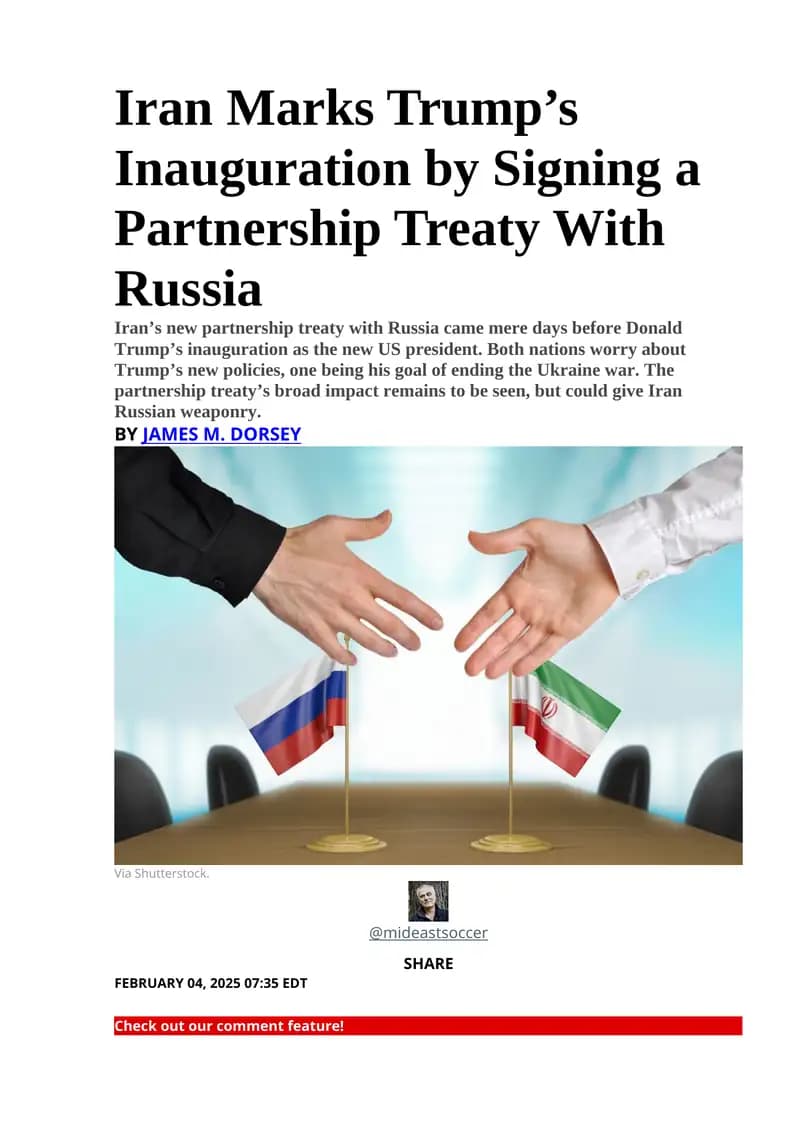 Iran-Russia Partnership Treaty