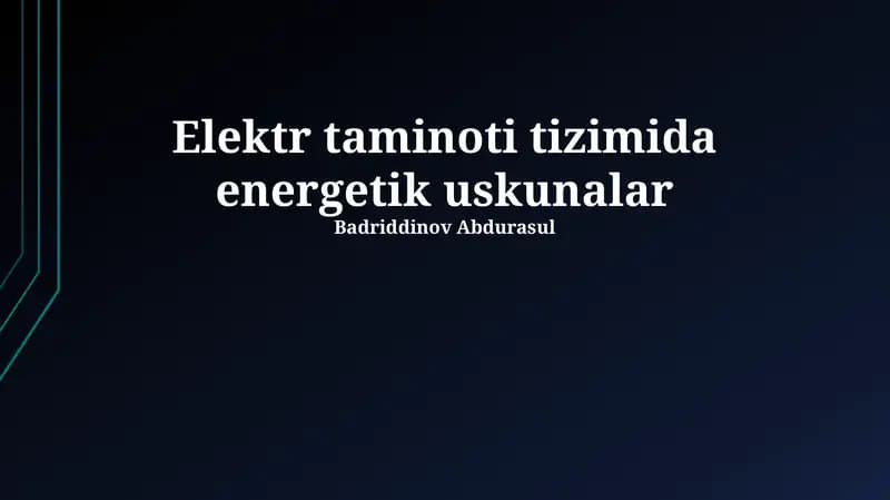 Past kuchlanishli tarqatish tizimlari