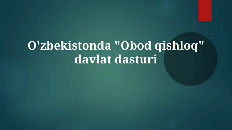 Obodqishloq Davlat Dasturi